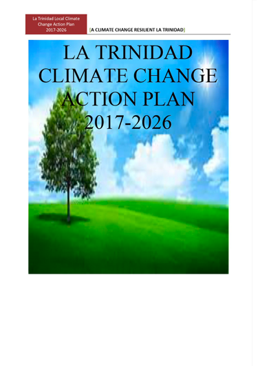 La Trinidad Climate Change Action Plan La Trinidad Climate Change Action Plan