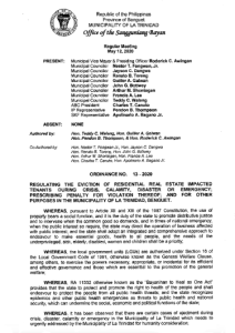 Ordinance No. 13 – 2020; Regulating the Eviction of Residential Real Estate Impacted Tenants.