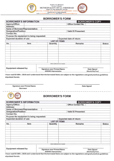 Form 4 - Borrower Request Form